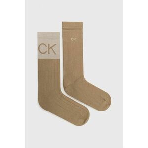 Ponožky Calvin Klein pánske, béžová farba vyobraziť