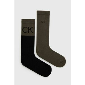 Ponožky Calvin Klein pánske, zelená farba vyobraziť