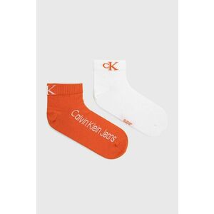 Ponožky Calvin Klein pánske, oranžová farba vyobraziť