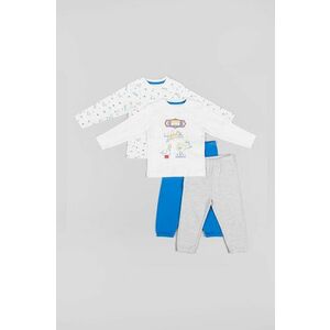 Detské bavlnené pyžamo zippy biela farba, vzorované vyobraziť