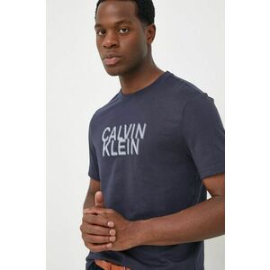 Bavlnené tričko Calvin Klein tmavomodrá farba, s potlačou vyobraziť