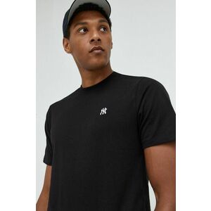 Bavlnené tričko 47brand Mlb New York Yankees čierna farba, jednofarebné vyobraziť