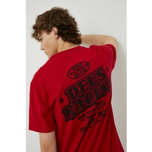 Bavlnené tričko Deus Ex Machina červená farba, s potlačou vyobraziť