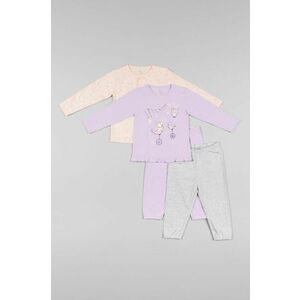 Detské bavlnené pyžamo zippy fialová farba, vzorovaná vyobraziť