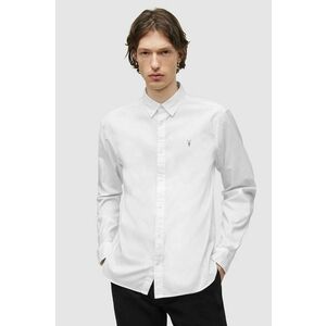 Košeľa AllSaints pánska, biela farba, regular, s klasickým golierom vyobraziť
