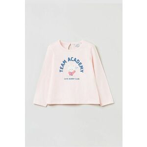 Detská bavlnená košeľa s dlhým rukávom OVS ružová farba, vyobraziť