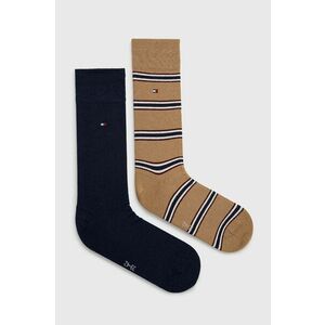 Ponožky Tommy Hilfiger pánske, hnedá farba vyobraziť