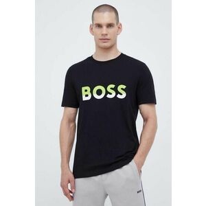 Bavlnené tričko BOSS BOSS ATHLEISURE čierna farba, s potlačou vyobraziť