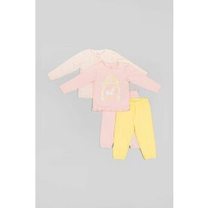 Detské bavlnené pyžamo zippy ružová farba, s potlačou vyobraziť