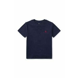 Detské bavlnené tričko Polo Ralph Lauren tmavomodrá farba, jednofarebný vyobraziť