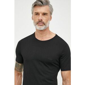 Bavlnené tričko BOSS čierna farba, jednofarebné vyobraziť
