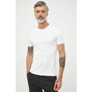 Bavlnené tričko BOSS biela farba, jednofarebné vyobraziť