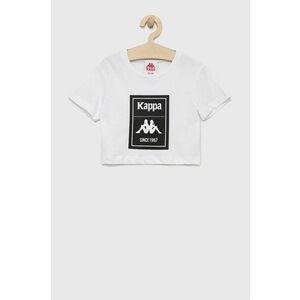 Detské bavlnené tričko Kappa biela farba, vyobraziť