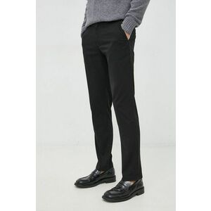 Nohavice Tommy Hilfiger pánske, čierna farba, strih chinos vyobraziť