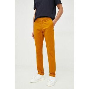Nohavice Tommy Hilfiger pánske, hnedá farba, strih chinos vyobraziť
