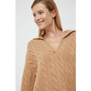 Vlnený sveter Polo Ralph Lauren dámsky, béžová farba, vyobraziť