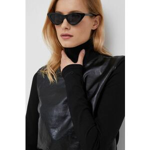 Blúzka Calvin Klein dámska, čierna farba, jednofarebná vyobraziť