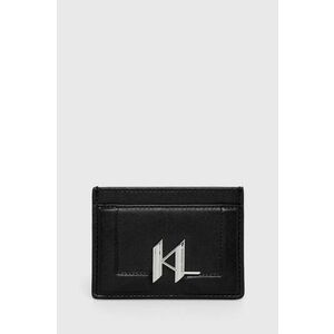 Kožené puzdro na karty Karl Lagerfeld dámsky, čierna farba vyobraziť