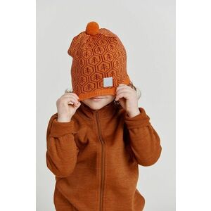 Detská čiapka Reima oranžová farba biela, vlnená vyobraziť