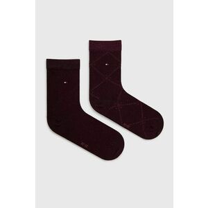 Ponožky Tommy Hilfiger (2-pak) dámske, fialová farba vyobraziť