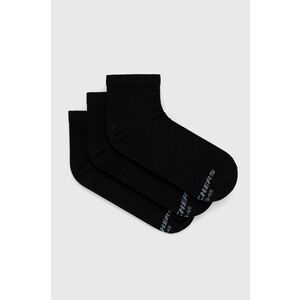 Ponožky Skechers (3-pak) pánske, čierna farba vyobraziť