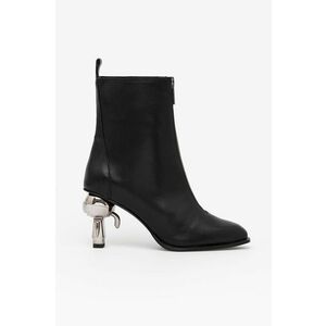 Kožené členkové topánky Karl Lagerfeld Ikon Heel dámske, čierna farba, na podpätku, vyobraziť