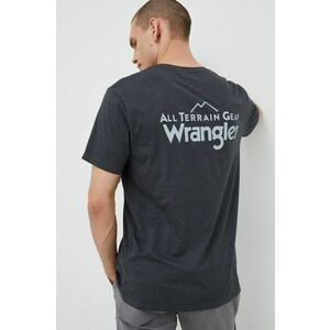 Tričko Wrangler Atg pánske, šedá farba, jednofarebné vyobraziť