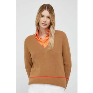 Vlnený sveter PS Paul Smith dámsky, hnedá farba, vyobraziť