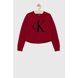 Detský bavlnený sveter Calvin Klein Jeans ružová farba, tenký vyobraziť