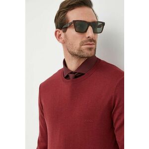 Vlnený sveter BOSS pánsky, červená farba vyobraziť