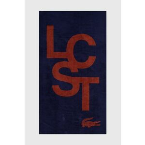 Bavlnený uterák Lacoste tmavomodrá farba vyobraziť
