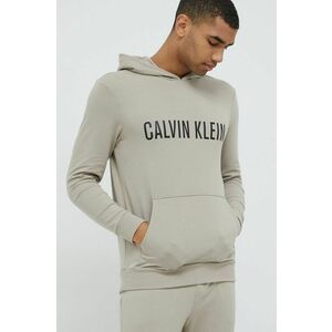 Pyžamová mikina Calvin Klein Underwear pánska, béžová farba, melanžová vyobraziť