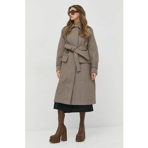 Kabát Victoria Beckham dámsky, béžová farba, prechodný, vyobraziť