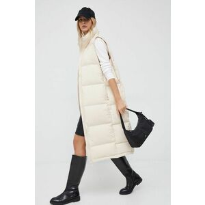 Páperová vesta Calvin Klein dámska, béžová farba, zimná vyobraziť