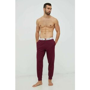 Pyžamové nohavice Tommy Hilfiger pánske, bordová farba, jednofarebná vyobraziť