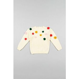 Detský sveter zippy béžová farba, vyobraziť