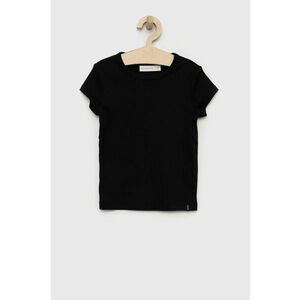 Detské tričko Abercrombie & Fitch čierna farba, vyobraziť