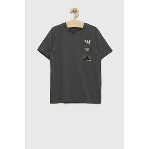 Detské tričko Abercrombie & Fitch šedá farba, s potlačou vyobraziť