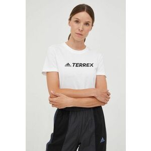 Tričko adidas TERREX Logo dámske, biela farba, vyobraziť