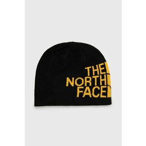 Obojstranná čiapka The North Face čierna farba, z tenkej pleteniny, vyobraziť