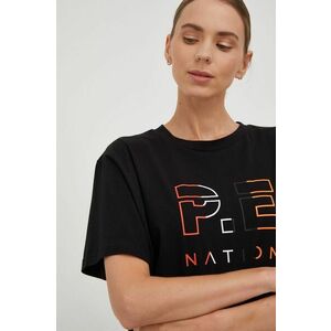 Bavlnené tričko P.E Nation čierna farba, vyobraziť