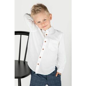 Detská bavlnená košeľa Coccodrillo biela farba vyobraziť