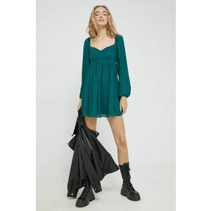 Šaty Abercrombie & Fitch zelená farba, mini, áčkový strih vyobraziť