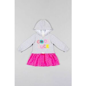 Šaty pre bábätká zippy šedá farba, mini, oversize vyobraziť