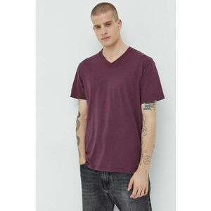 Bavlnené tričko Hollister Co. fialová farba, jednofarebné vyobraziť