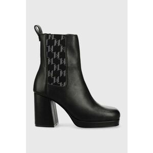 Kožené topánky chelsea Karl Lagerfeld Lavinia Iii dámske, čierna farba, na podpätku, vyobraziť