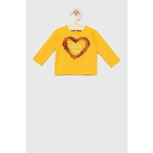 Tričko s dlhým rukávom pre bábätká Birba&Trybeyond žltá farba, vyobraziť