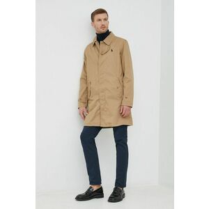 Bavlnený kabát Polo Ralph Lauren béžová farba, prechodný vyobraziť
