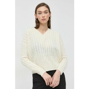 Vlnený sveter Marella dámsky, béžová farba, teplý vyobraziť