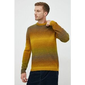 Vlnený sveter Sisley pánsky, žltá farba, vyobraziť